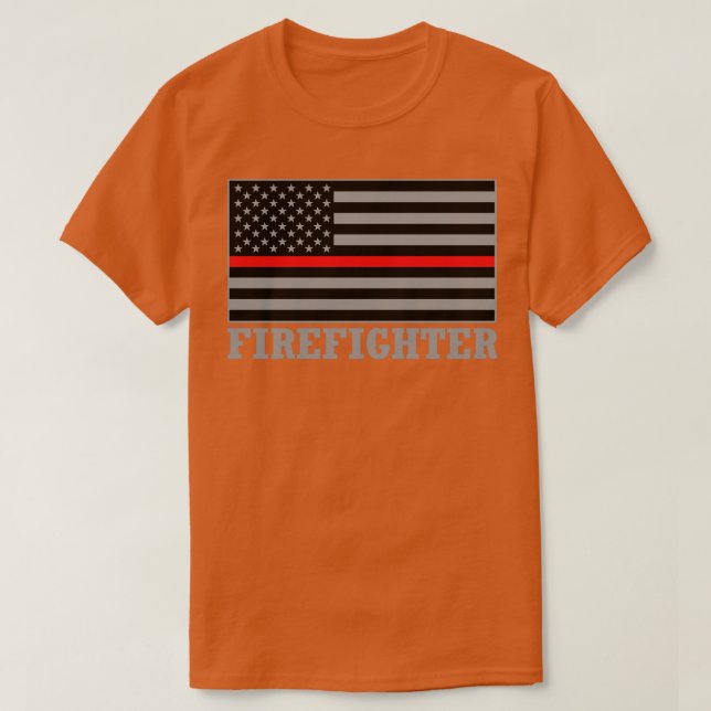 American Firefighter Fire Fighter Thin Red Line Fi T-Shirt (Design Front)