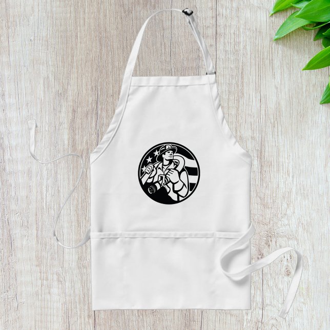 American Firefighter Hero Bold Black And White  Standard Apron (Creator Uploaded)