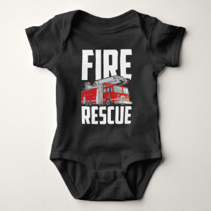 American Firefighter Son Nephew Fire Truck Baby Bodysuit