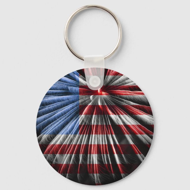 American Fireworks Flag Key Ring (Front)