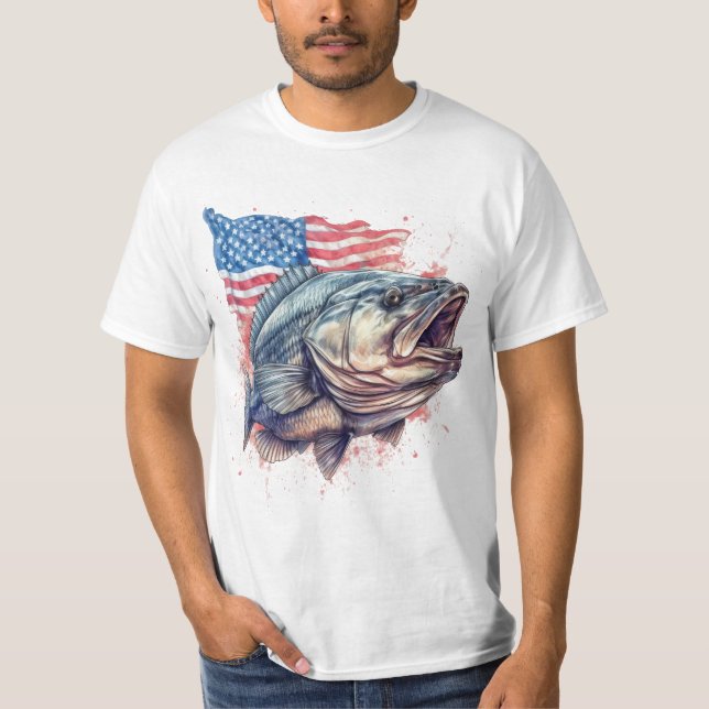 American Fisherman Patriotic T-Shirt (Front)