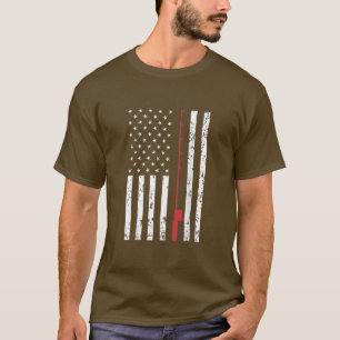 American Fishing Rod Flag Fisherman Us 26 T-Shirt