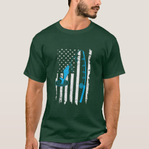 American Fishing Rod Flag Fisherman Us 30  T-Shirt