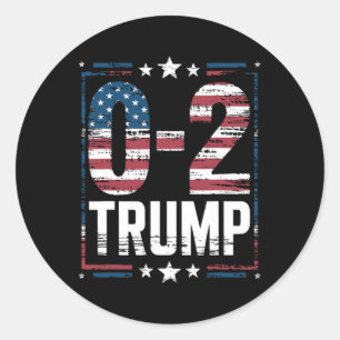 American Flag 0-2 Trump 2024  Classic Round Sticker