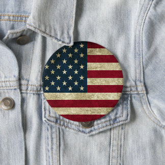 American Flag 10 Cm Round Badge