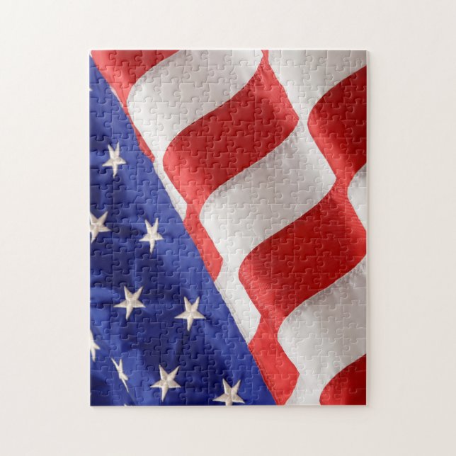 American Flag 11x14 Photo Puzzle with Gift Box (Vertical)
