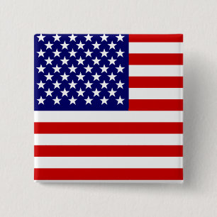 American flag 15 cm square badge
