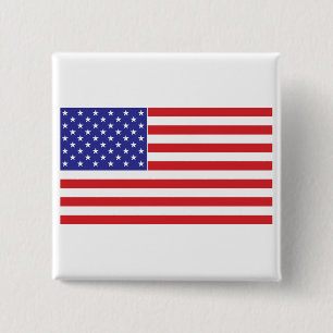 American Flag 15 Cm Square Badge