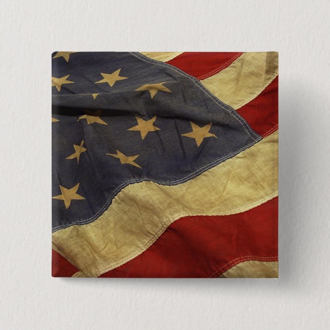 American Flag 15 Cm Square Badge (Front)