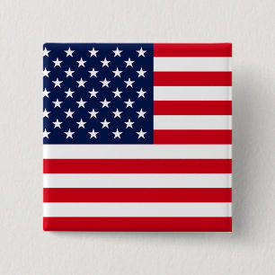 American Flag 15 Cm Square Badge