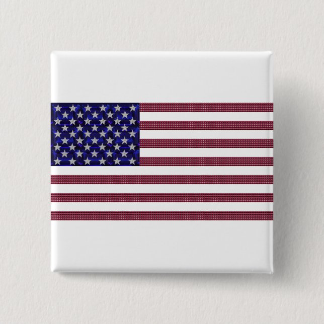 American Flag 15 Cm Square Badge (Front)