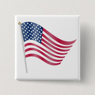 AMERICAN FLAG 15 CM SQUARE BADGE