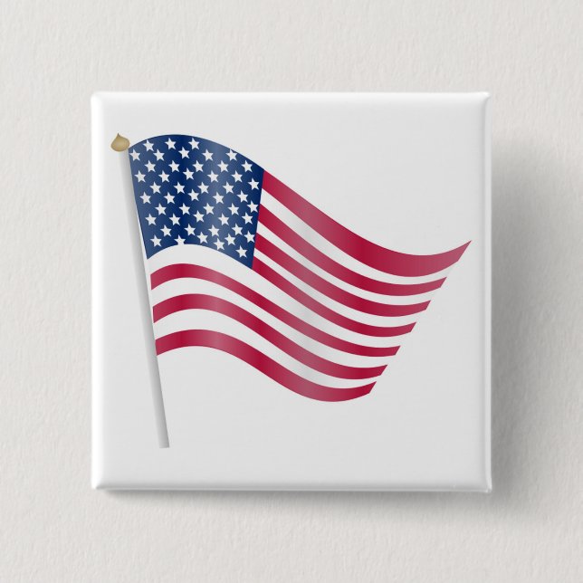 AMERICAN FLAG 15 CM SQUARE BADGE (Front)