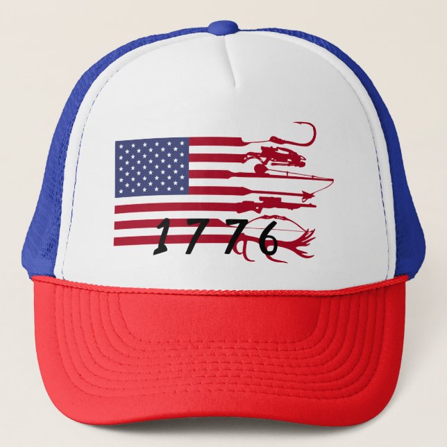 American Flag - 1776 Stylish Trucker Hat (Front)