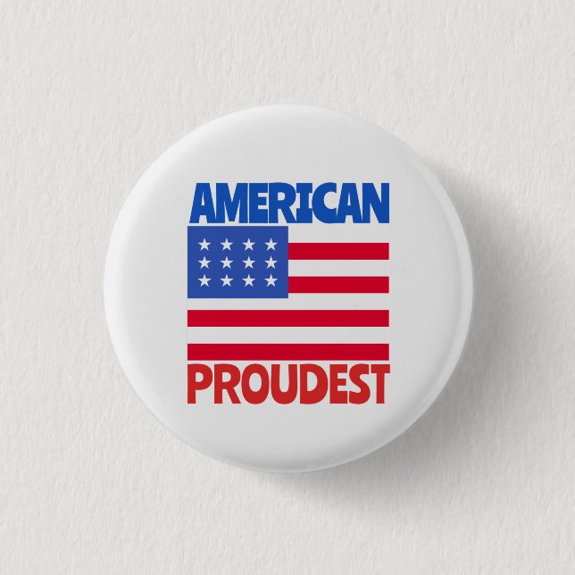 American Flag  3 Cm Round Badge (Front)