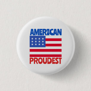 American Flag 3 Cm Round Badge