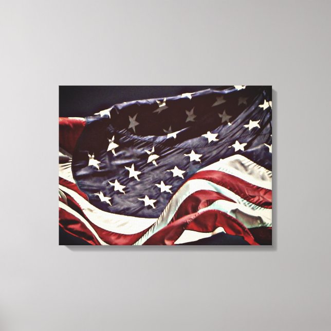 American Flag 3-Panel Wrapped Canvas Print (Front)