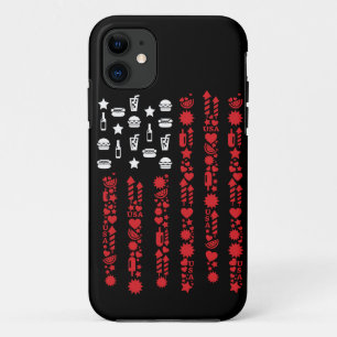 american flag 4th july picnic fireworks white Case-Mate iPhone case