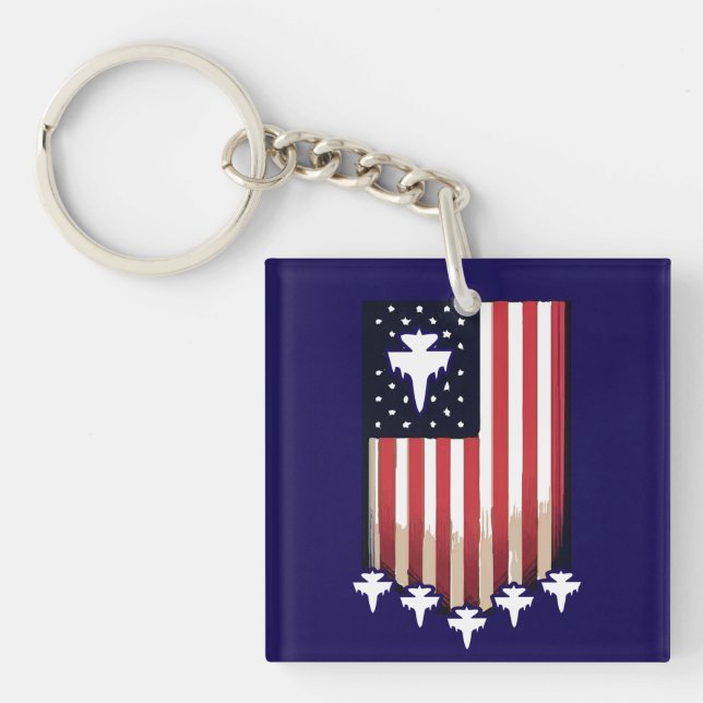 American Flag 4th of July-65079 Key Ring (Front)