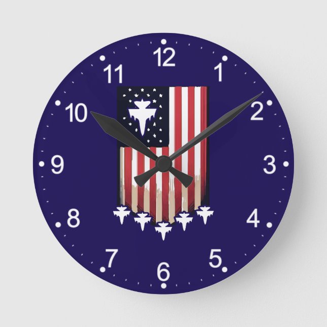 American Flag 4th of July-65079 Round Clock (Front)