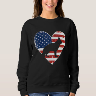 American Flag 4th Of July Belgian Malinois Dad Mum Sweatshirt