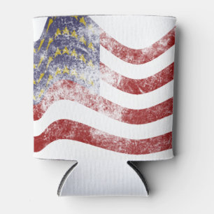 American Flag 4th of July Can Cooler