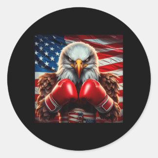 American Flag 4th Of July Eagle Independence Day Classic Round Sticker