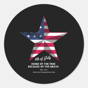 American Flag 4th of July Independence Day Classic Round Sticker