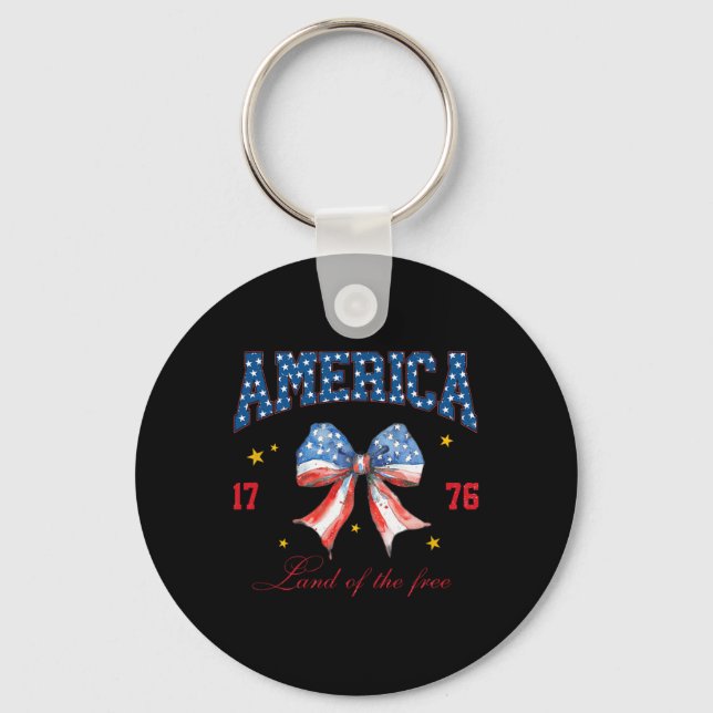 American Flag 4th Of July Independence Day  Key Ring (Front)