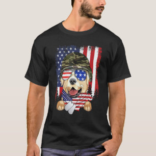 American Flag 4th Of July Labrador Retriever Veter T-Shirt