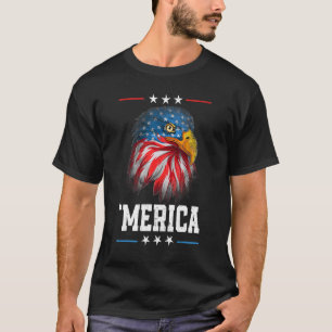 American Flag 4th Of July 'merica Bald Eagle Usa M T-Shirt