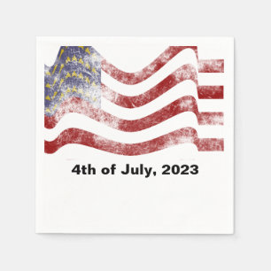 American Flag 4th of July Paper Napkin
