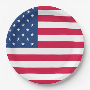American Flag 4th of July Paper Plate