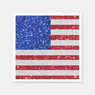 American Flag 4th of July Patriotic Party Napkin