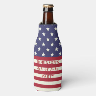American Flag 4th of July Stars and Stripes Custom Bottle Cooler
