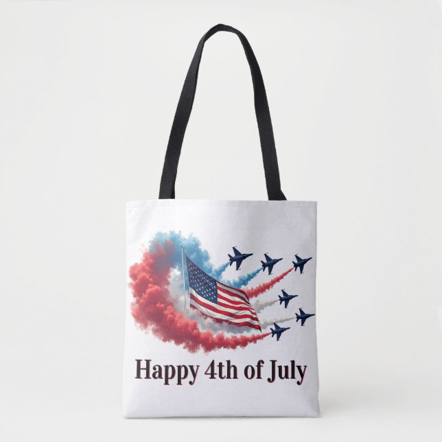 American Flag, 4th of July Tote Bag (Front)