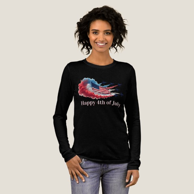 American Flag, 4th of July Tri-Blend Shirt (Full Front)