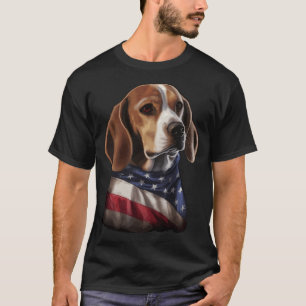 American Flag 4Th Of July Usa Patriotic Beagle Dog T-Shirt