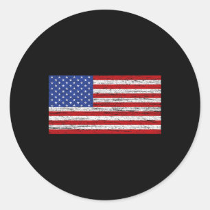 American Flag 4th Of July USA Patriotic  Classic Round Sticker