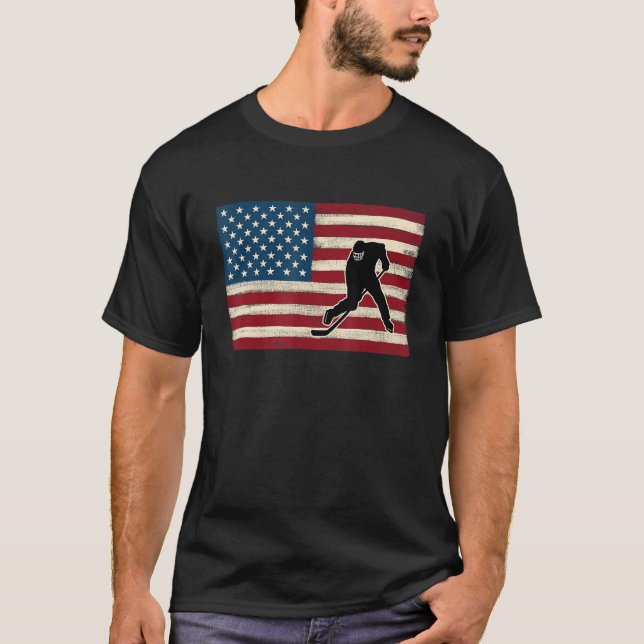 American flag 4th of July USA Patriotic Field Ice  T-Shirt (Front)