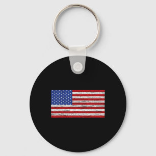 American Flag 4th Of July USA Patriotic Key Ring