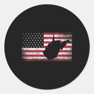 American Flag 4th Of July West Virginia Wv Vintage Classic Round Sticker