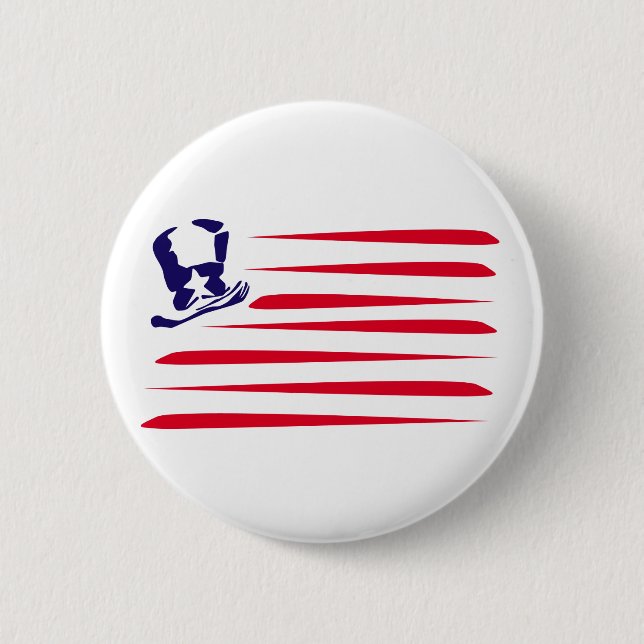 American Flag 6 Cm Round Badge (Front)