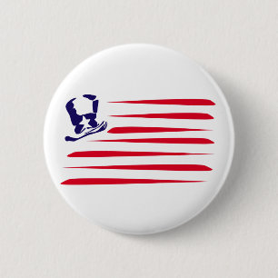 American Flag 6 Cm Round Badge