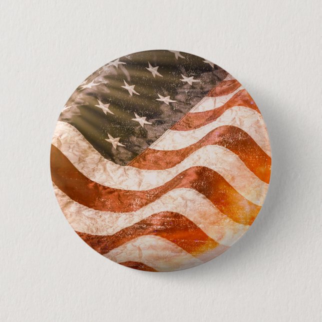 American Flag 6 Cm Round Badge (Front)