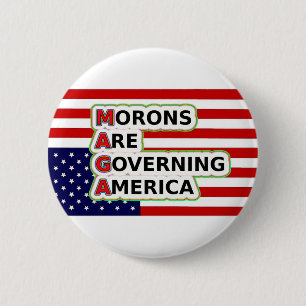 American flag 6 cm round badge