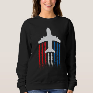 American Flag 747 Jumbo Jet July 4th Sweatshirt