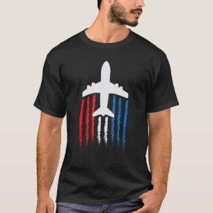 American Flag 747 Jumbo Jet July 4th T-Shirt