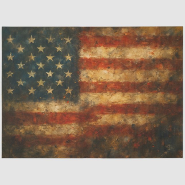 American Flag Abstract Flag Decoupage Paper  (Front)