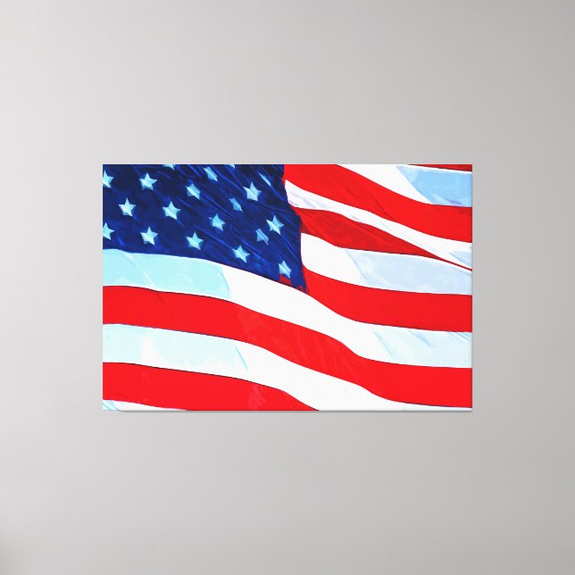 American Flag Abstract Impressionism Canvas Print (Front)